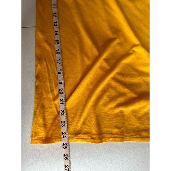 Michael Kors T-Shirt Large Yellow Modal Chain Detail Scoop Neck Short Sleeve - Picture 8 of 8